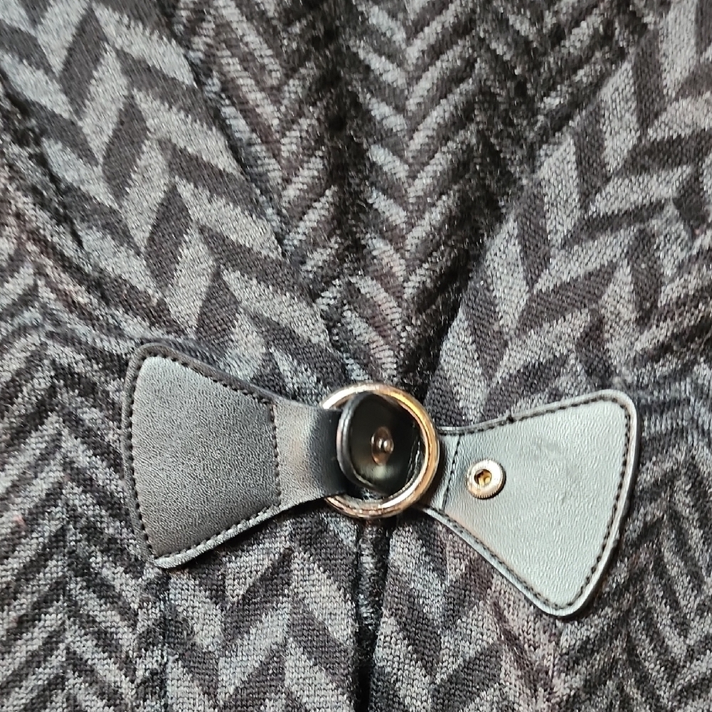 SOFT SURROUNDINGS | Wool Blend Chevron Longline Duster Cardigan Gray‎ Black | L - Picture 10 of 11